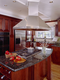 island cooktop with range hood